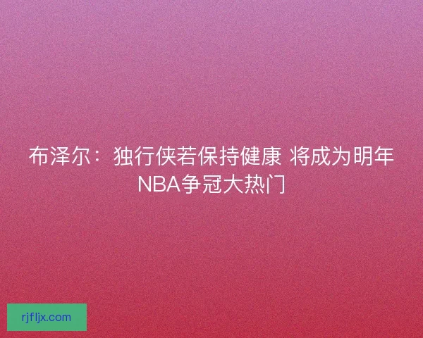 布泽尔：独行侠若保持健康 将成为明年NBA争冠大热门